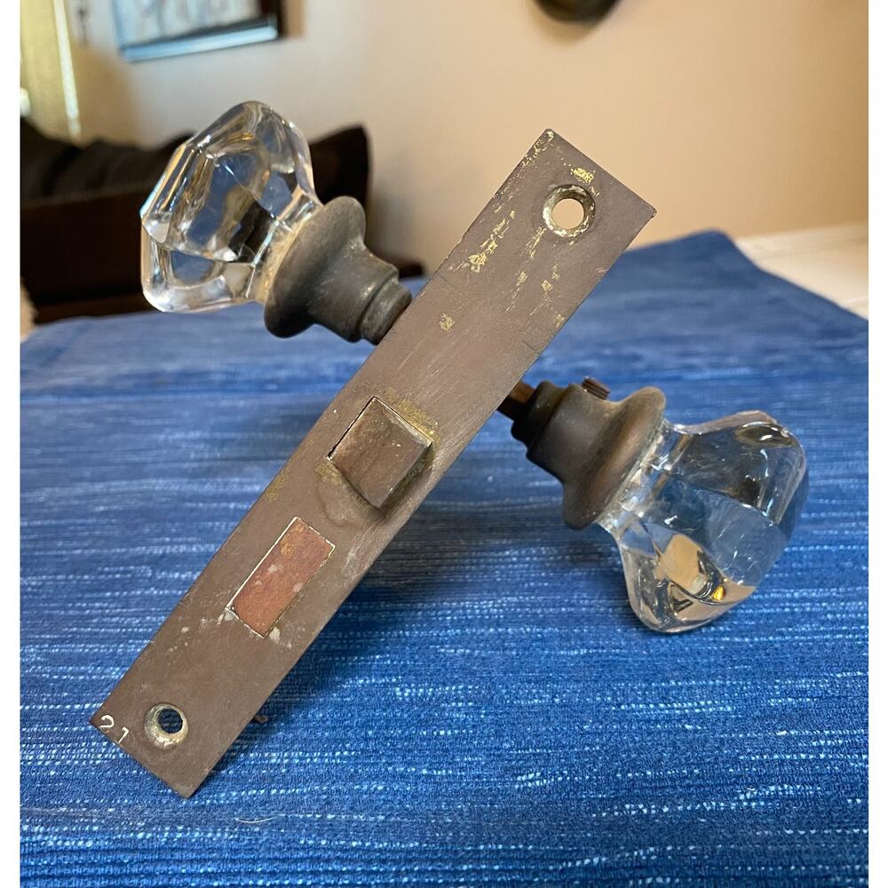Antique Sargent & Co Mortise Lock Set Vintage Glass Knob No Skeleton Key 86B - Picture 5 of 5